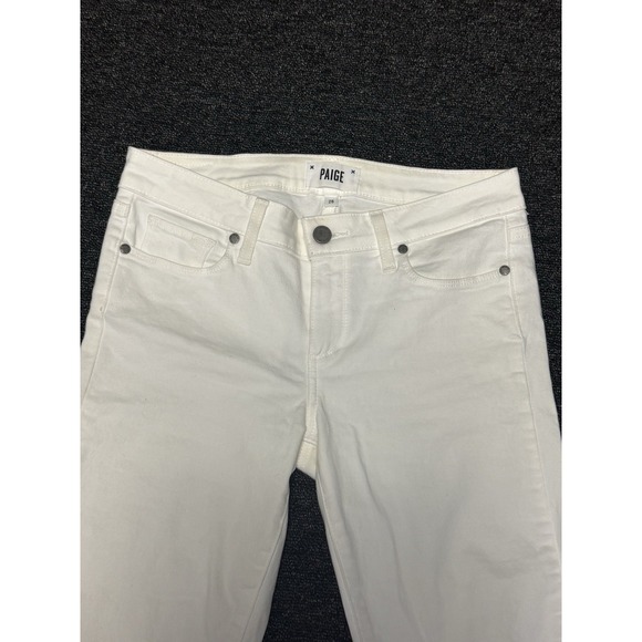 Paige Kylie‎ Crop White Sz 27 Stretch Jeans Cotton Elastaine Blend - Picture 2 of 9